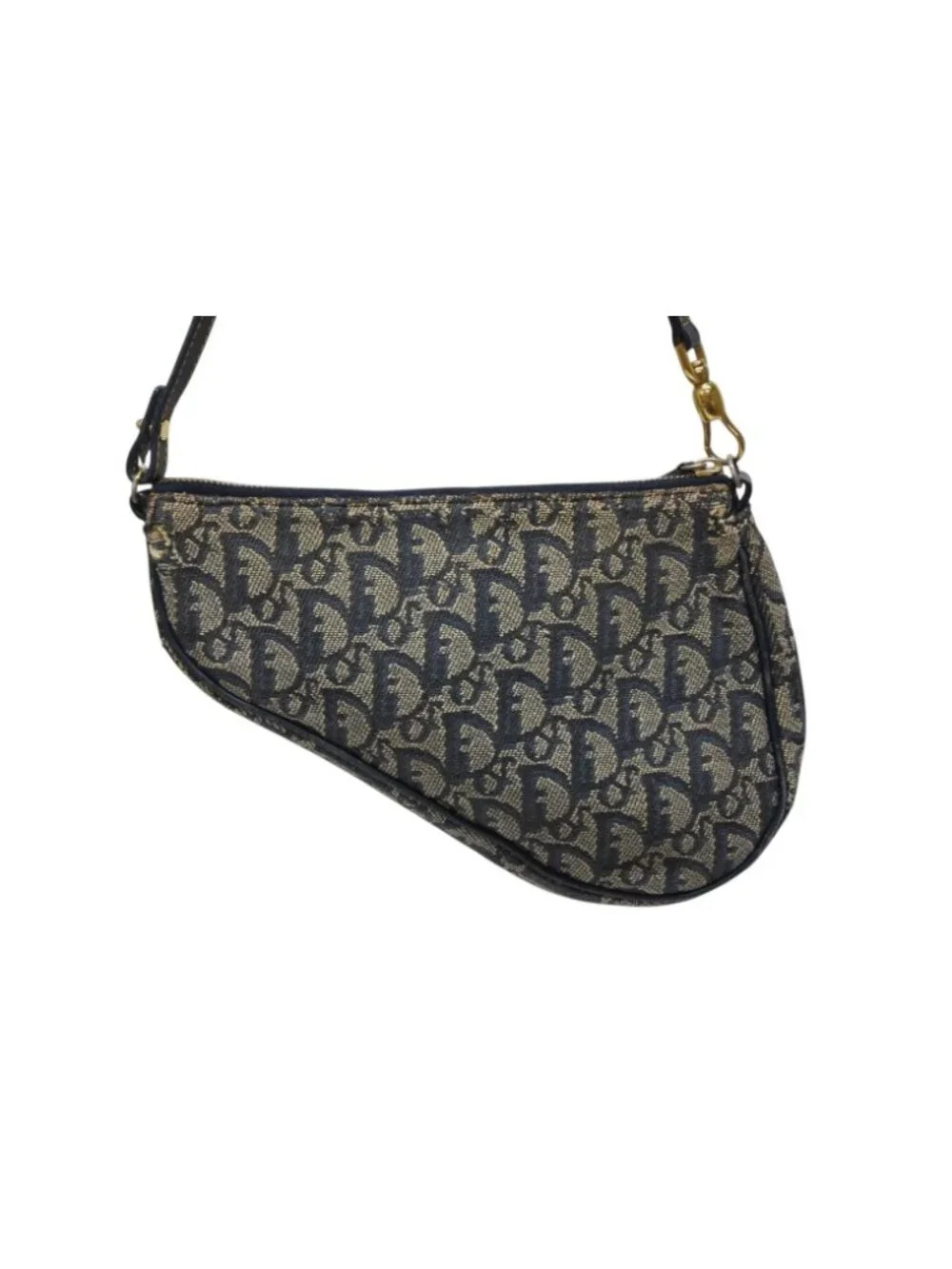 Dior Saddle Pouch MC Navy Trotter Pattern Galliano